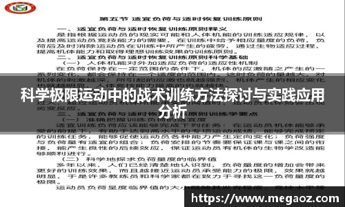 科学极限运动中的战术训练方法探讨与实践应用分析
